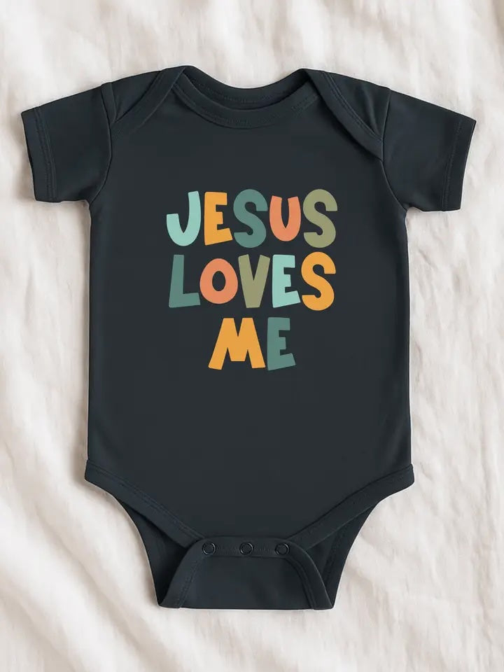 Jesus Loves Me Baby Rabbit Skins® Infant Bodysuit | Christian Baby Outfit