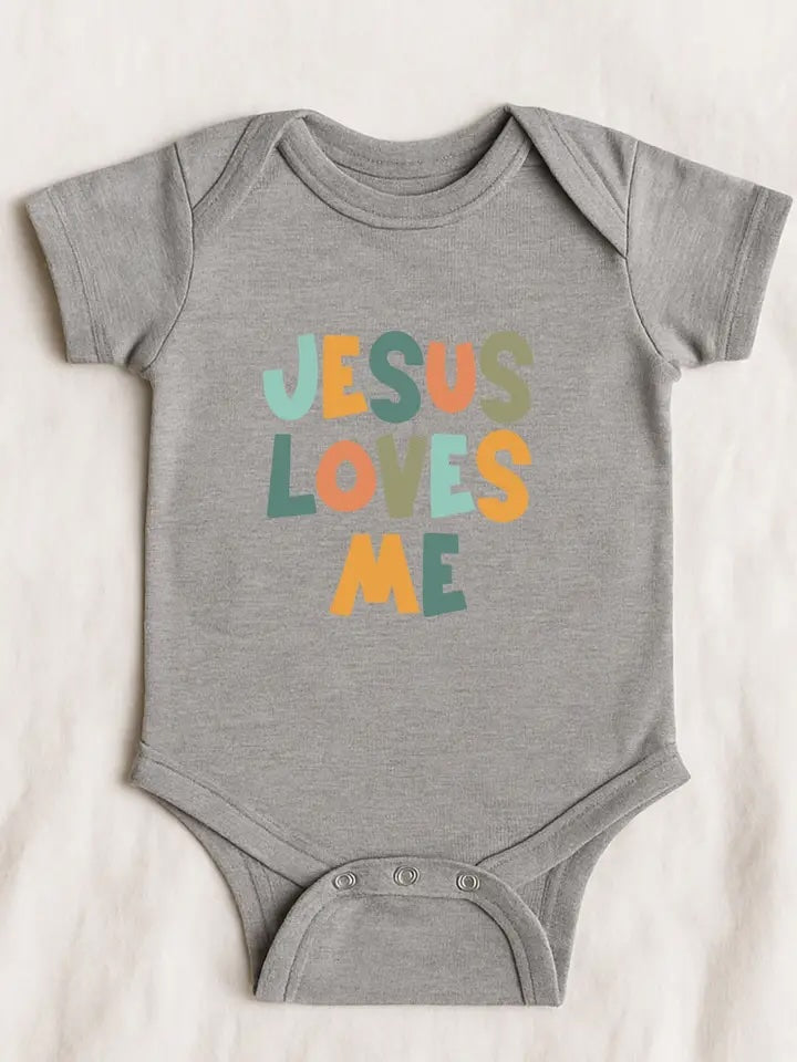 Jesus Loves Me Baby Rabbit Skins® Infant Bodysuit | Christian Baby Outfit