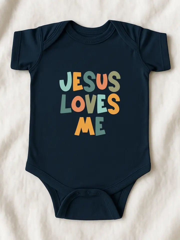 Jesus Loves Me Baby Rabbit Skins® Infant Bodysuit | Christian Baby Outfit