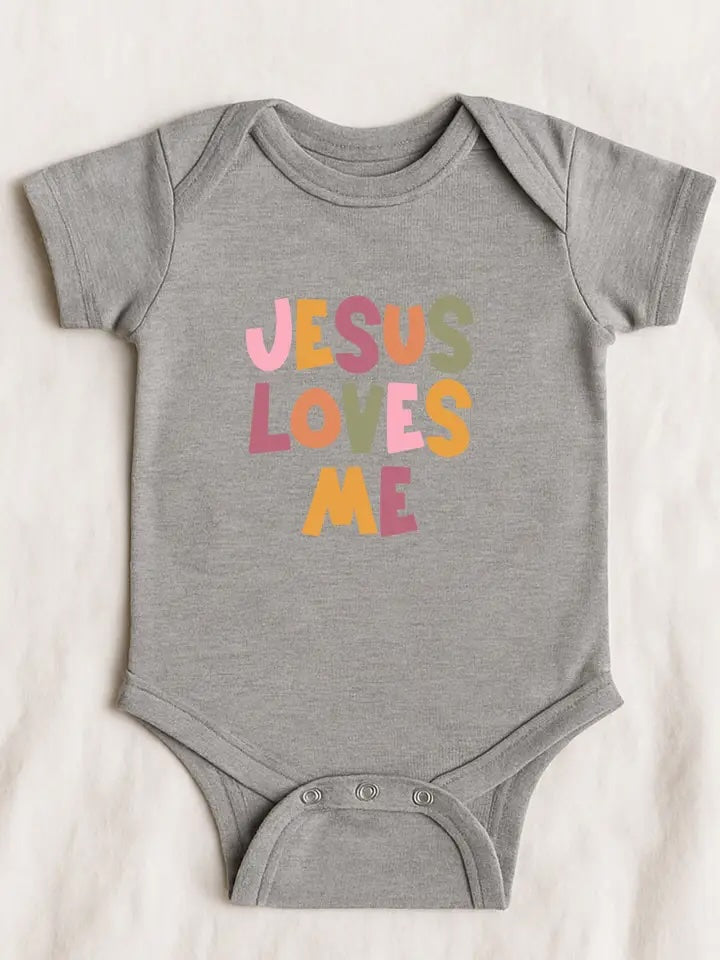 Jesus Loves Me Baby Rabbit Skins® Infant Bodysuit | Christian Baby Outfit